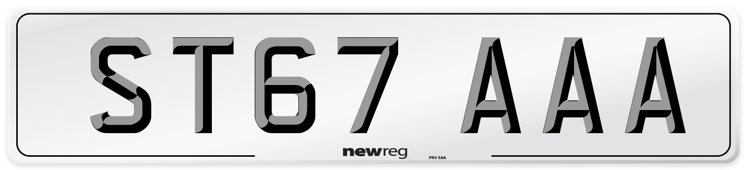 ST67 AAA Number Plate from New Reg